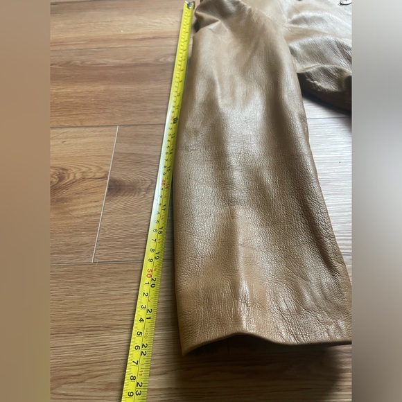 Vintage INC soft tan leather blazer, M petite - Picture 7 of 9